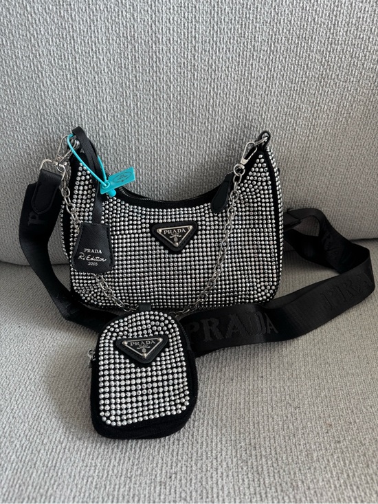 Prada Handbags - Prada crystal-studded re-edition Bag